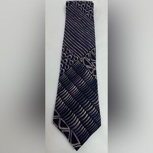 Robert Stock Black and Purple Men's Silk Tie